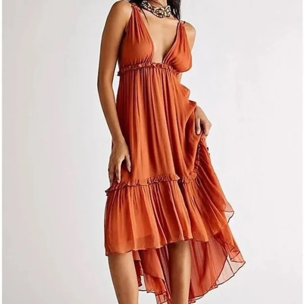 Free People Shona Joy Victoria Plunge Midi Dress